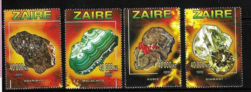 Zaire SC # 1450a-d Minerals  . MNH