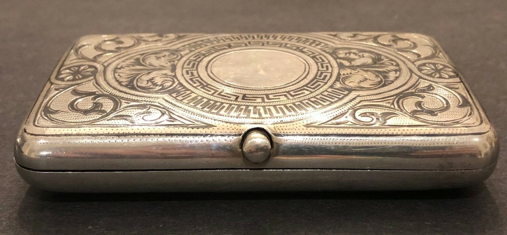 Antique Imperial Russian Niello 84 Silver Cigarette Case