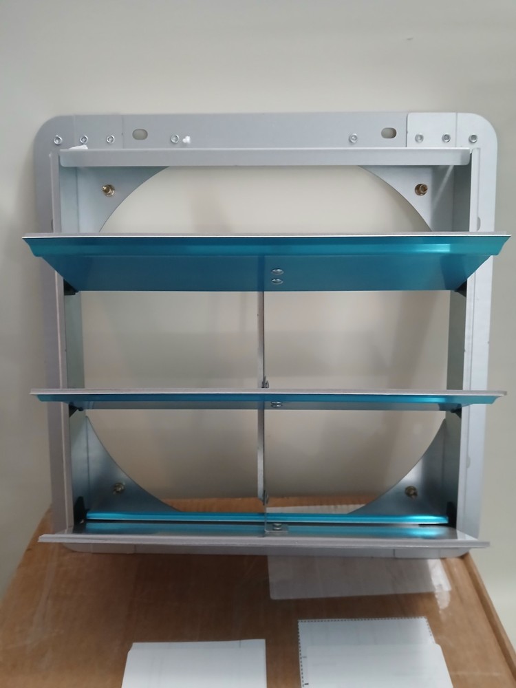 14-Inch Square Aluminum Automatic Gravity Shutter Louver Vent Silver 2 Pack