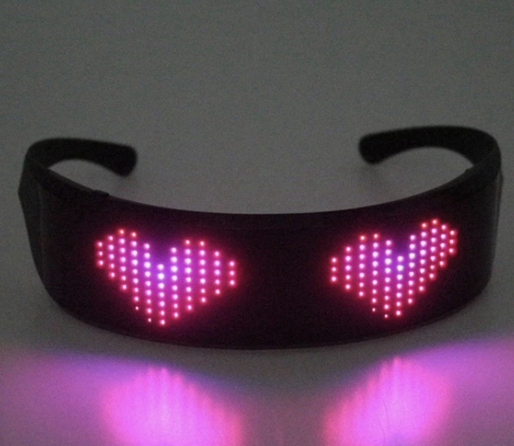 LED Customizable Bluetooth Glasses, APP Control LED Display Smart Glasses
