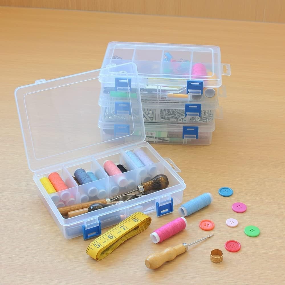 3 Pack Plastic Parts Storage Case And Adjustable Divider Box For Hardware And Cr