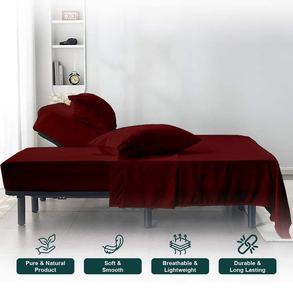 Slumber Sphere 5 PC Split Set 100% Cotton Sheets | 15" Deep Pocket | Soft & Cozy