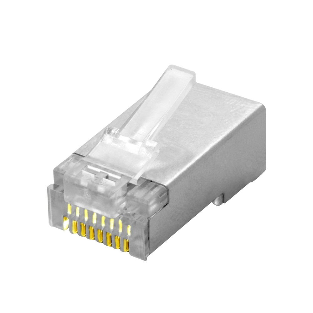 100pcs RJ45 8P8C CAT6 Modular Shielded Plug Network Cable Lan Connector End