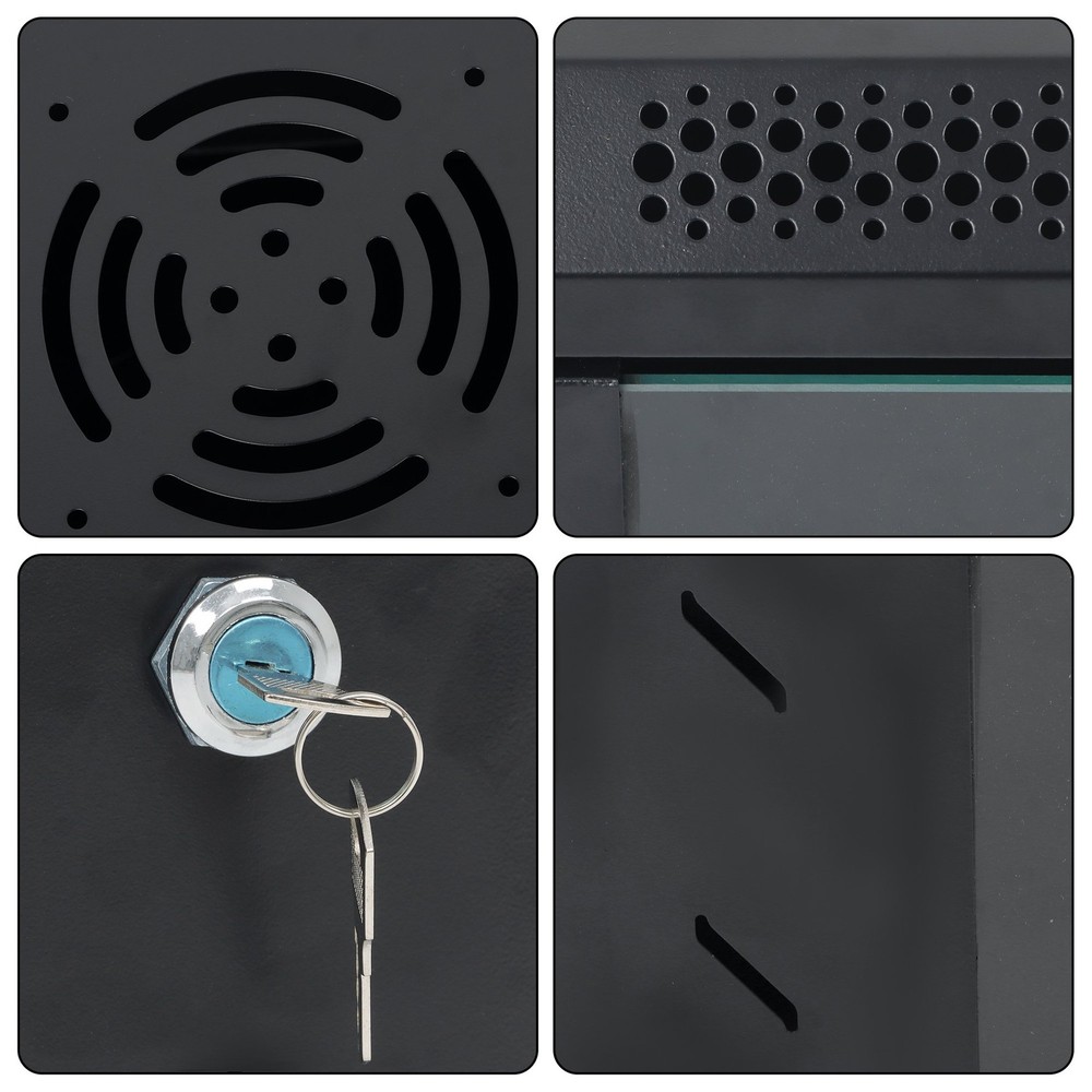 Wall Mount Network Server Rack Cabinet Enclosure 15.5'' Deep Door Lock 9U