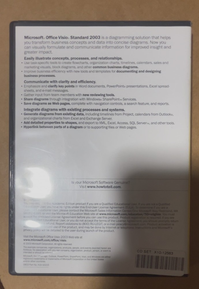 Visio Standard 2003 Microsoft Office, Academic Edition w/ Visual Diagrams Graph