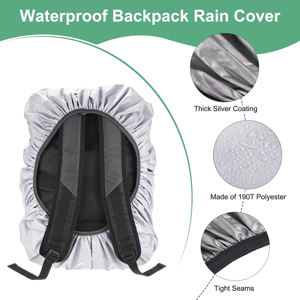 75L-85L Backpack Rain Cover with A Vertical Reflective Strap [Silver]