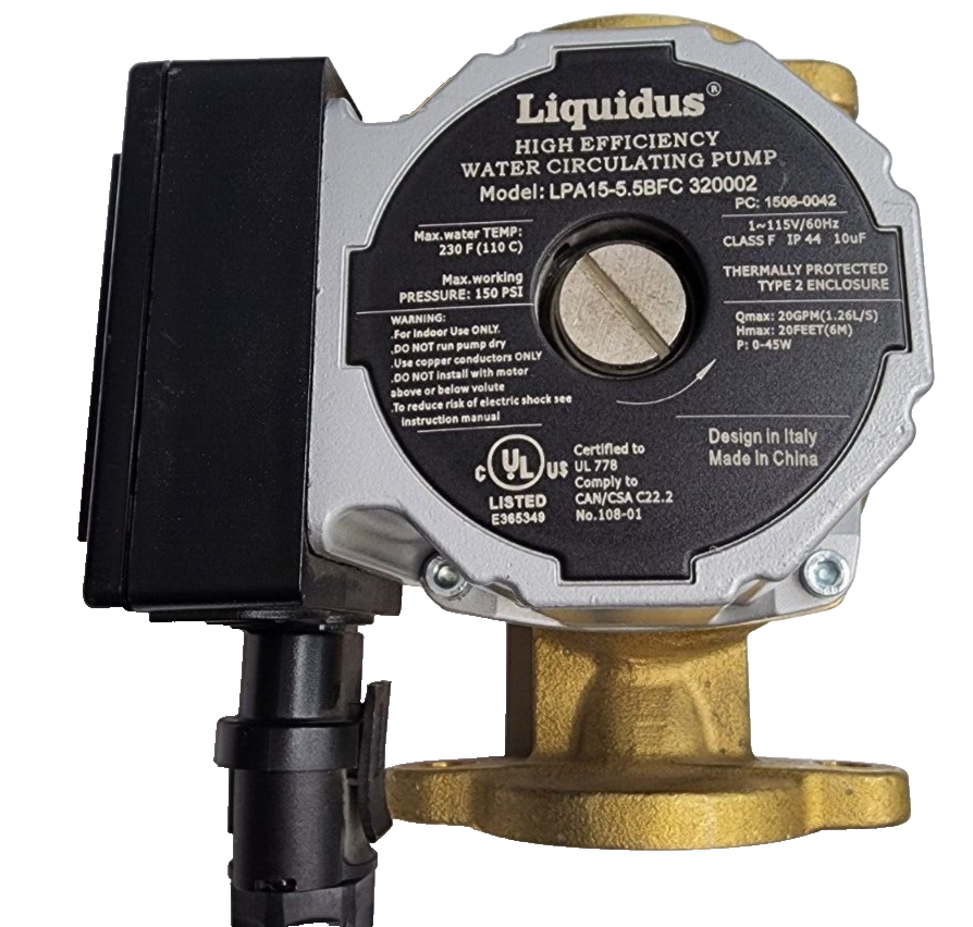 LIQUIDUS LPA15-5.5BFC HIGH EFFICIENCY WATER CIRCULATING PUMP *S48