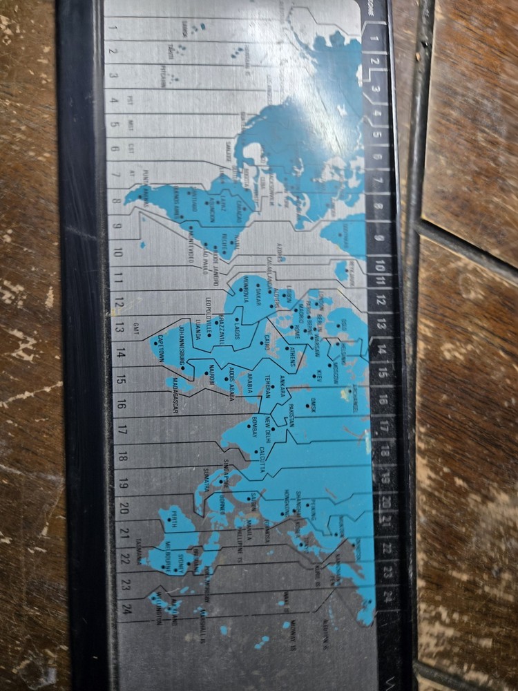 Vintage Eversonic Solid State World Time Chart & Log Dial-O-Map Executive...