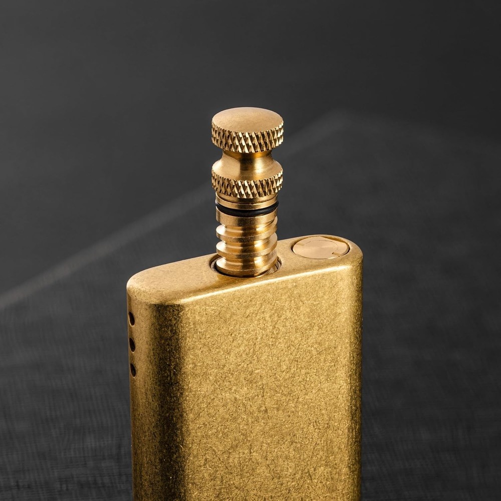 Throne Permanent Match Lighter Refillable – Cool Vintage Trench, Pipe Brass
