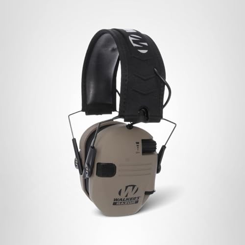 Walker's Razor Slim Electronic Earmuffs 1 Pack, Brown