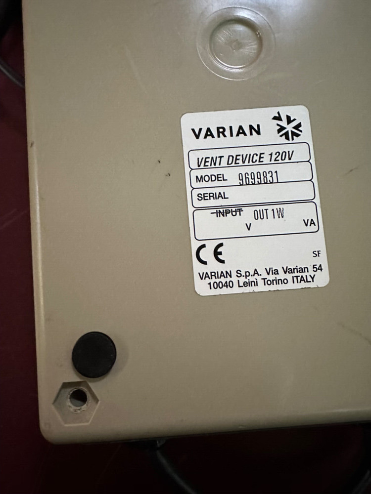 AS IS UNTESTED Varian Vent Valve Device 120V 9699831