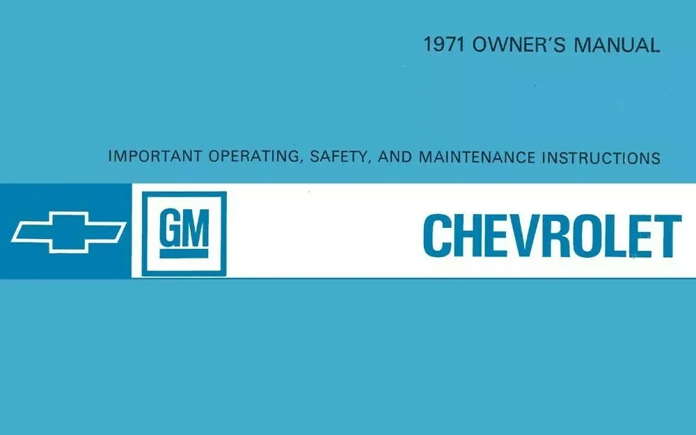 1971 Chevrolet Owner's Manual - Original