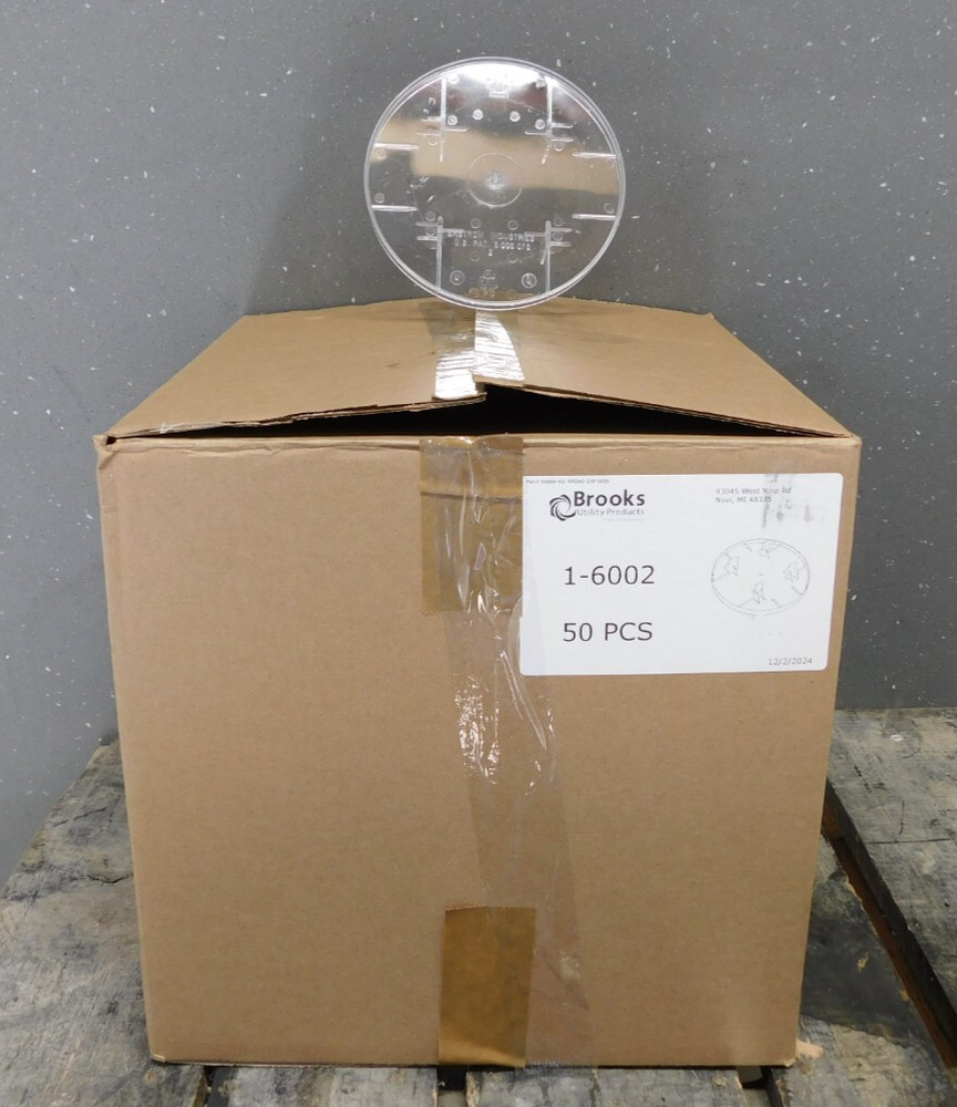 (50) Ekstrom Brooks 1-6002 Blank Clear Plastic Electric Meter Socket Covers