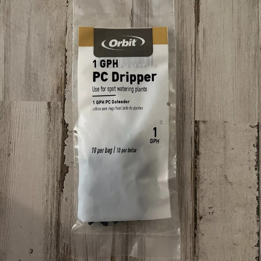10-Pack ORBIT 67225 Drip Irrigation Plastic Pressure-Compensating Dripper 1 GPH