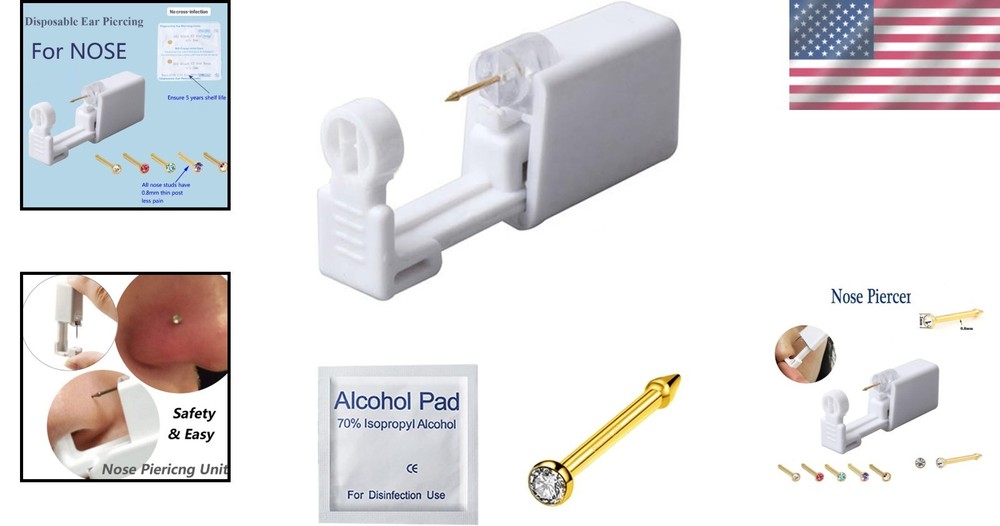 Nose Piercing Kit for Safe, Easy, and Hygienic Body Modifications