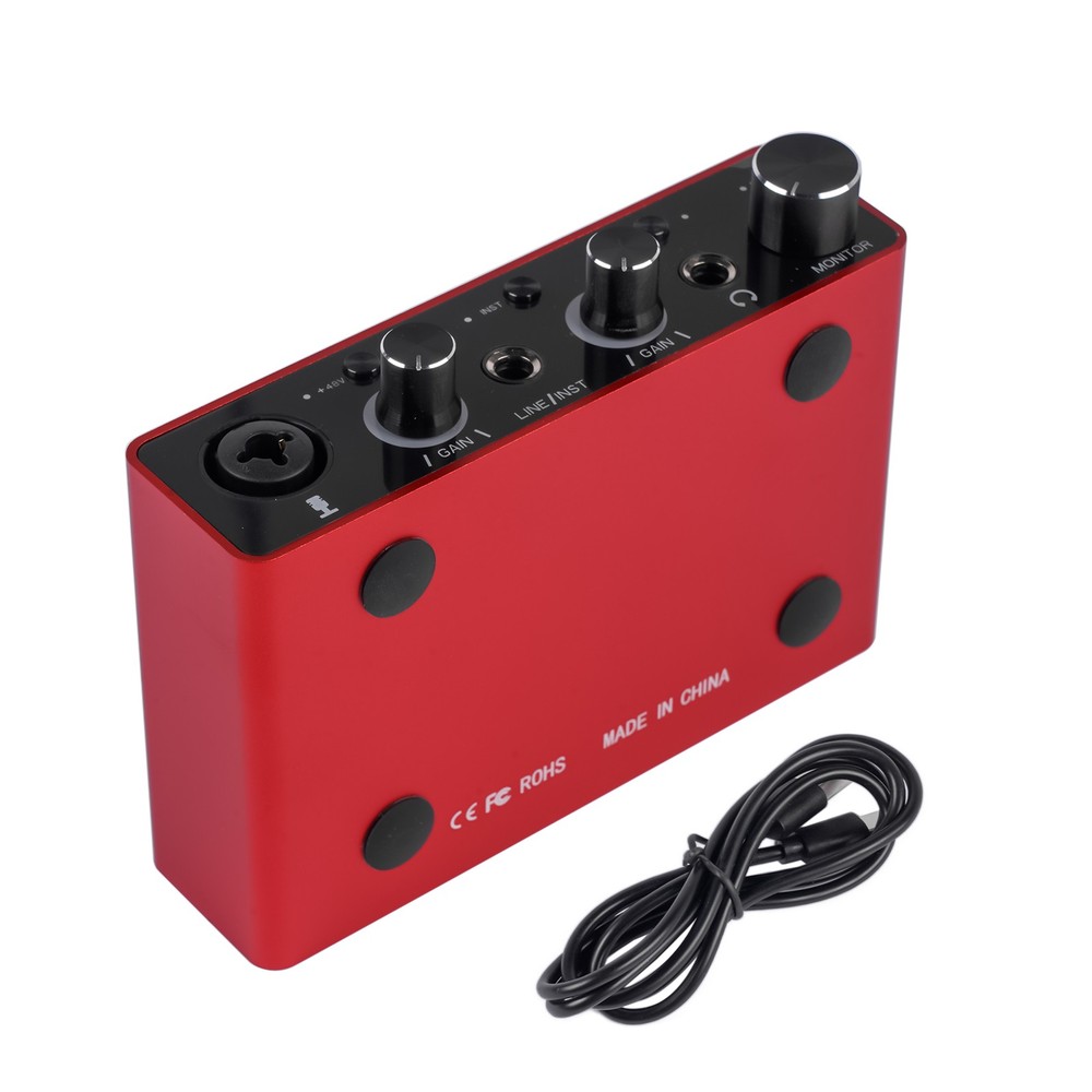 USB Audio Interface (Gen 3) for Headphones in Real-Time with Zero-Latency Red