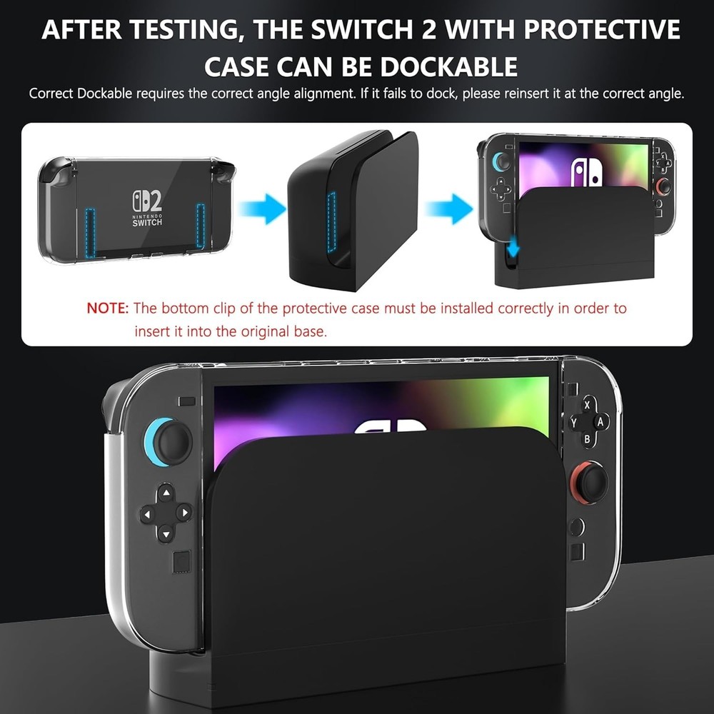 Clear Protector Case Compatible w/ Switch 2 MODEL HGS-17123 Soft Silicone