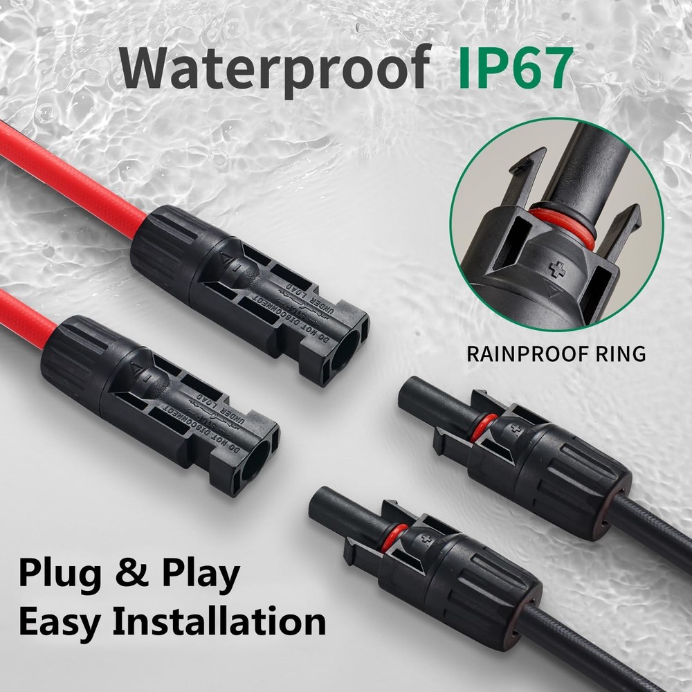 Solar Connectors Y Branch Parallel Adapter 10AWG Cable for Solar Panel