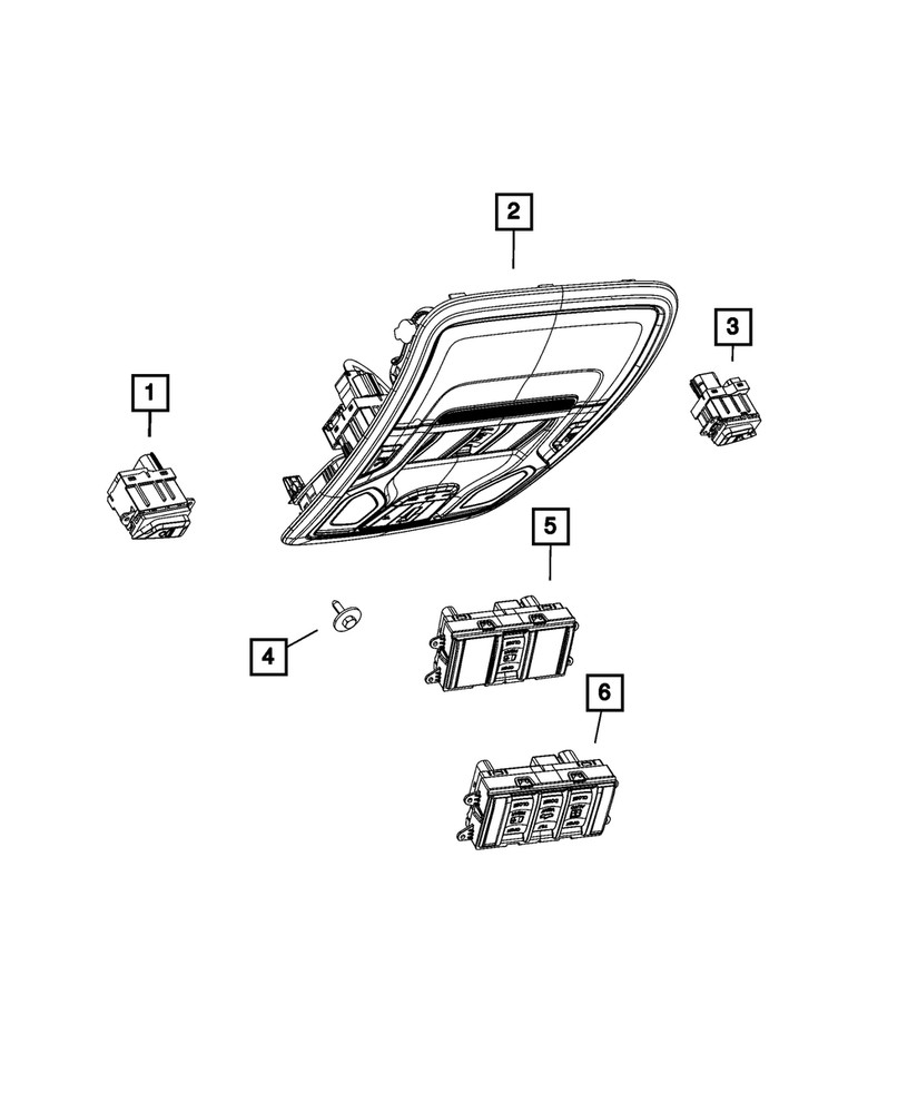 Genuine Mopar Overhead Console 7KX281X7AA