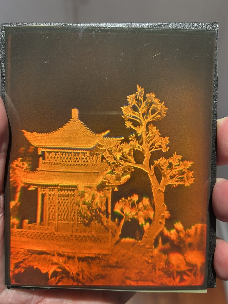 True 3D laser hologram. A Temple. 4x5”