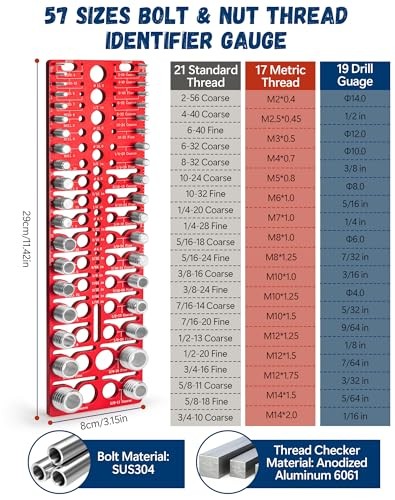 57 Nut and Bolt Thread Checker - Thread Checker Standard and Metric Bolt and