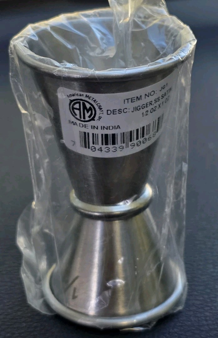 Stainless Measuring JIGGER 1/2 oz. X 1 oz, Japanese Style Cocktail Bar Shot
