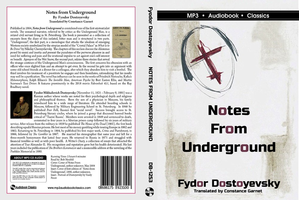 Notes from Underground - Unabridged MP3 CD Audiobook in DVD case