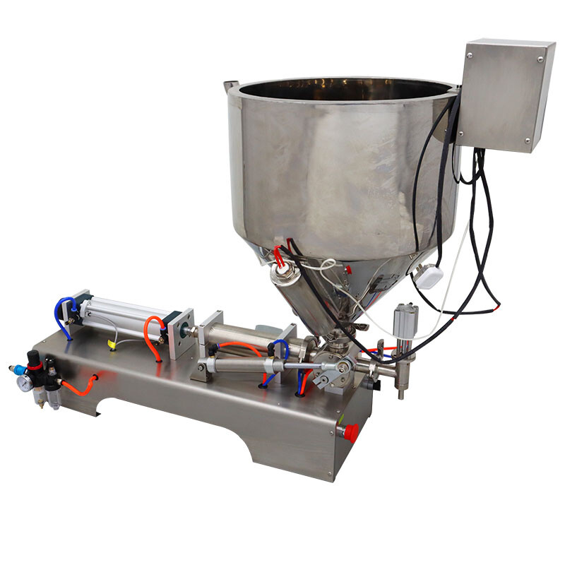 110V 50-500ml Pneumatic Paste Liquid Heating Filling Machine Single Nozzle