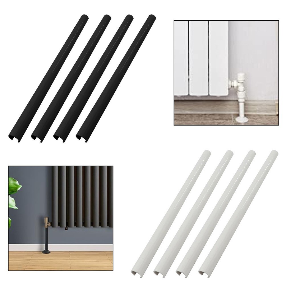 Radiator Pipe Cover Set Includes Four Pieces for Various Installations