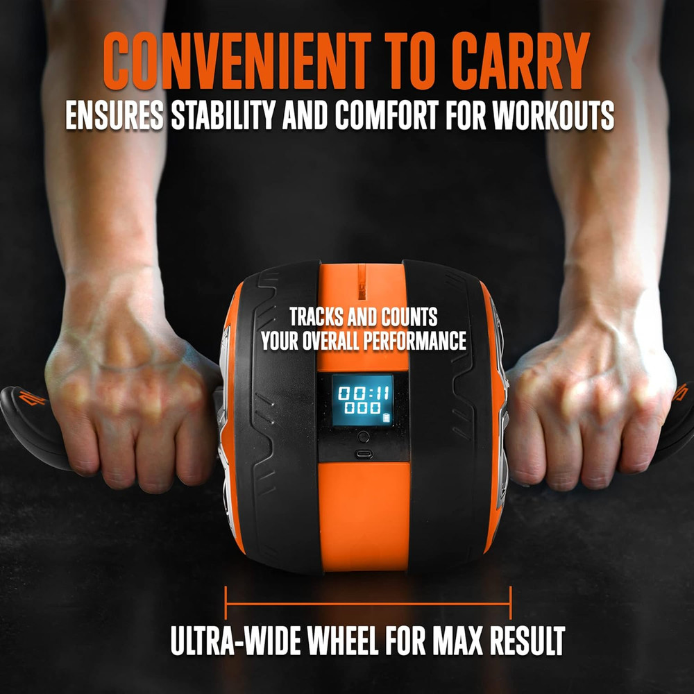 Ab Roller Wheel with Digital Screen, Abs Workout Equipment for Abdominal & Core