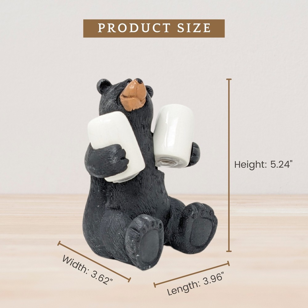 Sitting Bear Salt & Pepper Holder – Rustic Kitchen Decor with Ceramic Shakers