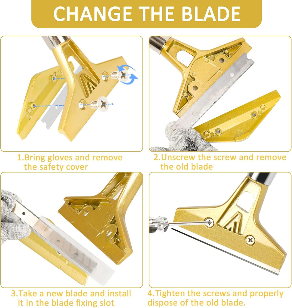Razor Blade Scraper,Floor Scraper Tool with 20PCS Extra Blades,Paint Scraper Ide