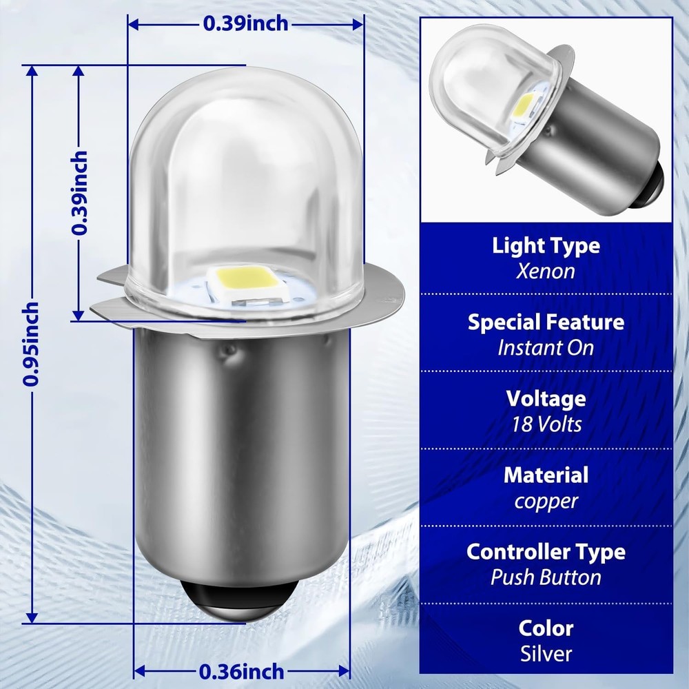 4-Pack 18V Xenon Bulb Replacement for Ryobi Flashlights & Work Lights