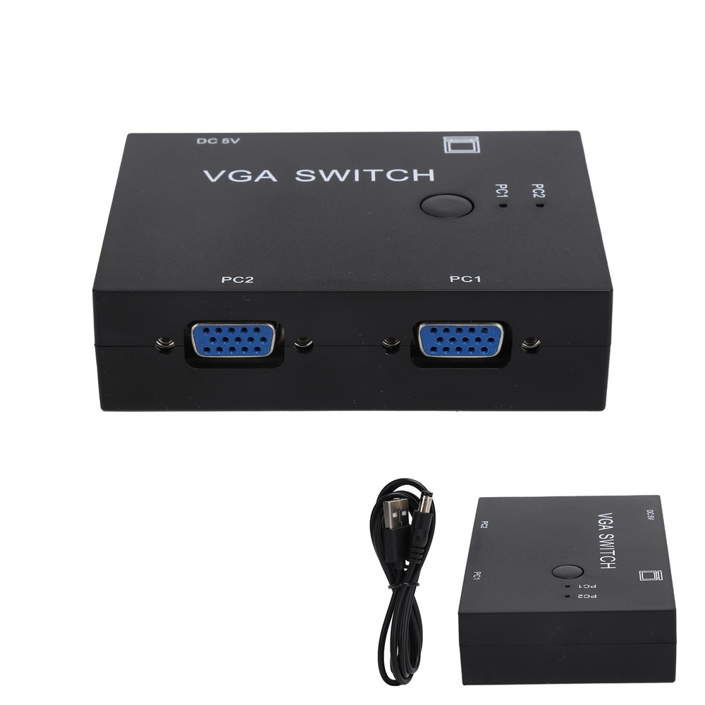 2 Input 1 Output VGA Switcher Efficient Video Conversion For Home/Office ABS