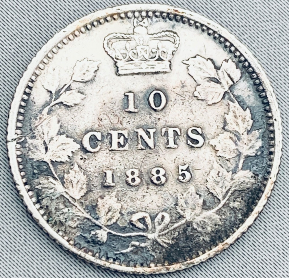 1885 Canada 10 Cents Silver Coin