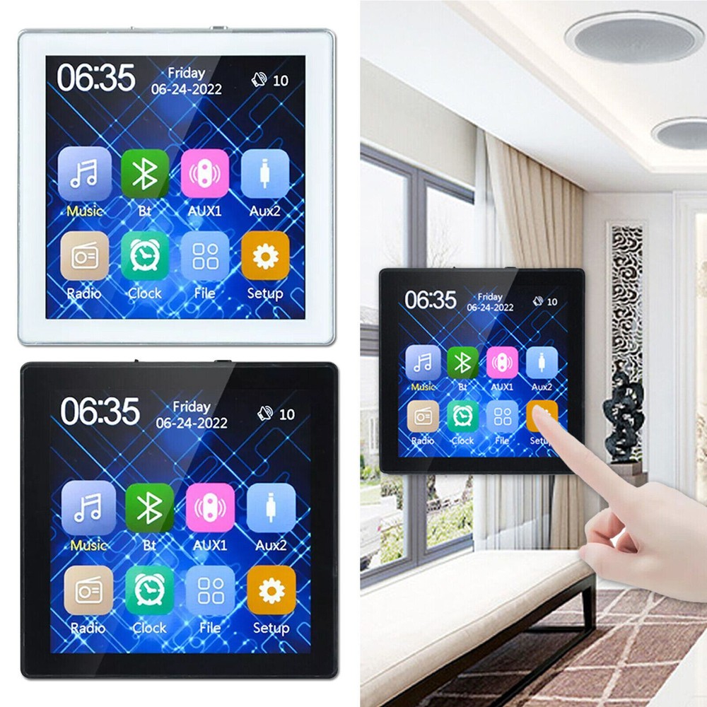 Bluetooth Wall Amplifier USB TF Music Panel Touch Screen Home Wall Amplifier