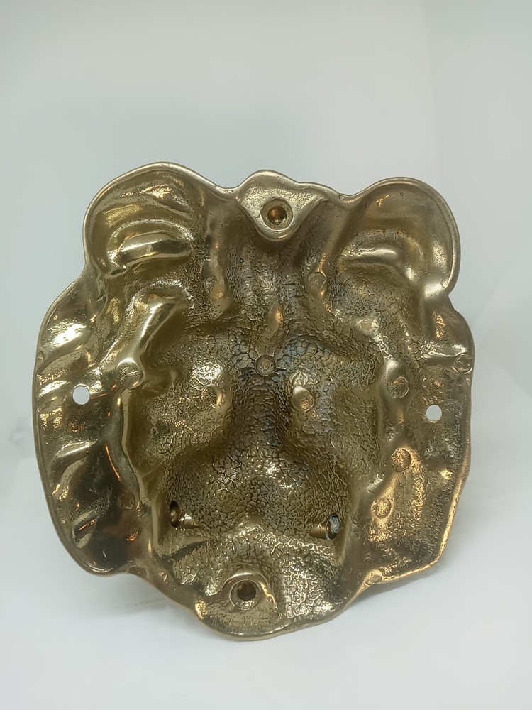 Vtg. Brass Cast Lion Head Door Knocker. Solid. Heavy.