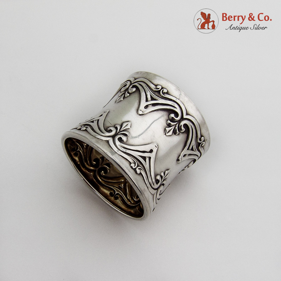 Napkin Ring Ornate Decorations Sterling Silver 1900