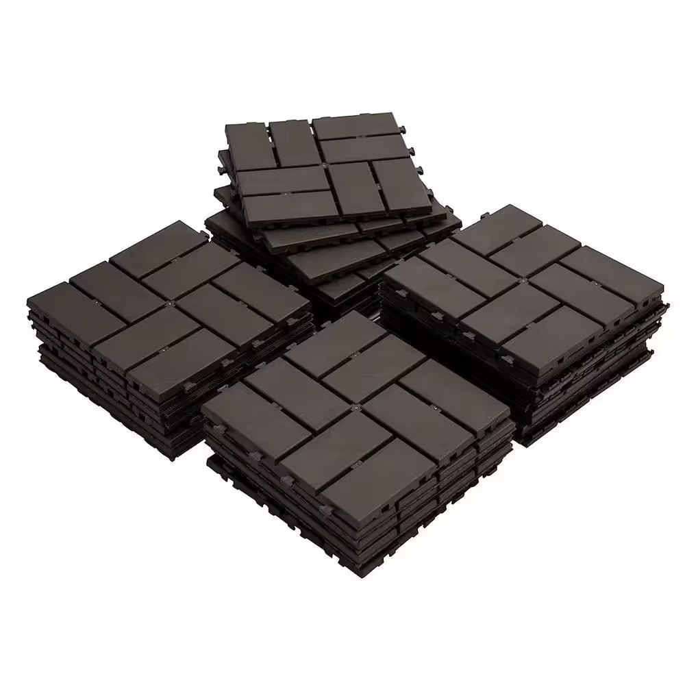 12 In. X 12 In. Composite Deck Tiles Decking Outdoor Patio Tile Interlocking Dec