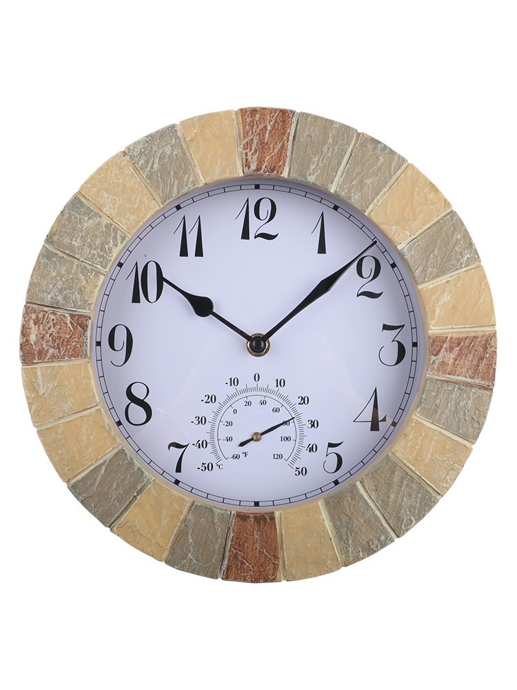 10-Inch Clock Large Numbers Display Mountable Wall Clock Outdoor Home Decor