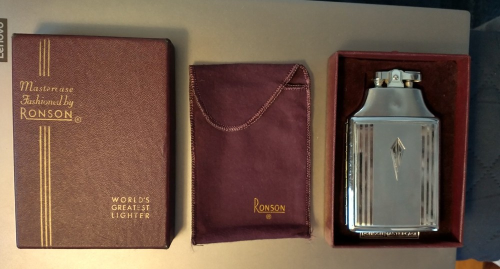 Vintage Mastercase Fashioned by Ronson Cigarette Case and Lighter