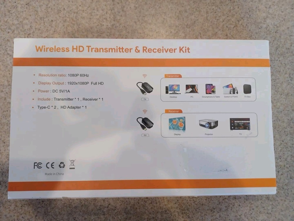 HDMI Wireless Transmitter and Receiver, Plug and Play,Wireless HDMI Extender