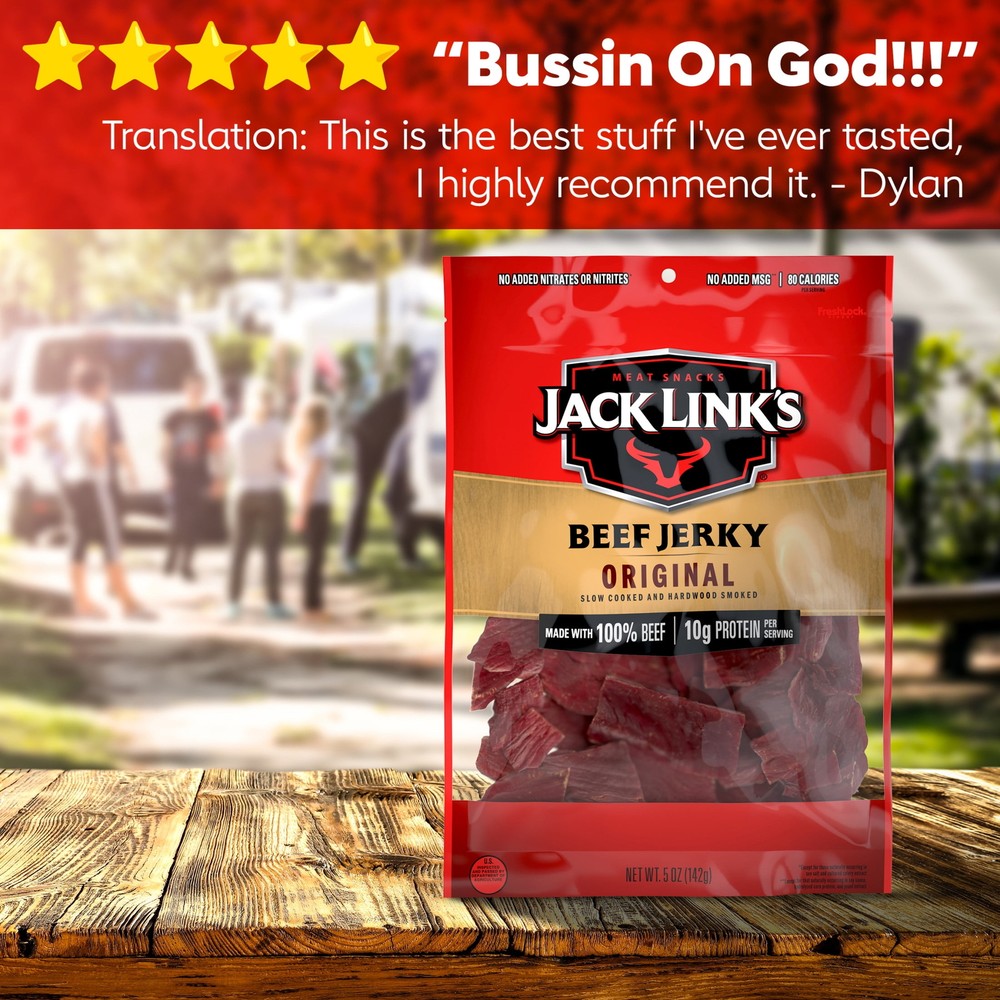 Jack Link’s Beef Jerky, Original, 5 oz, Resealable Bag