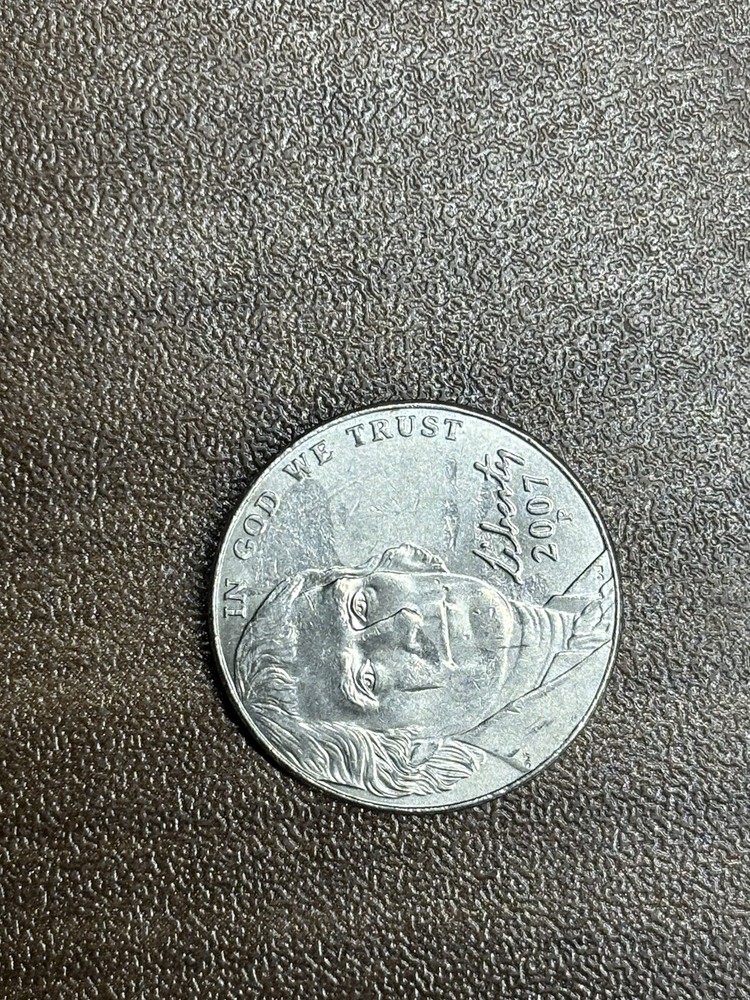 2007 strike through Jefferson nickel