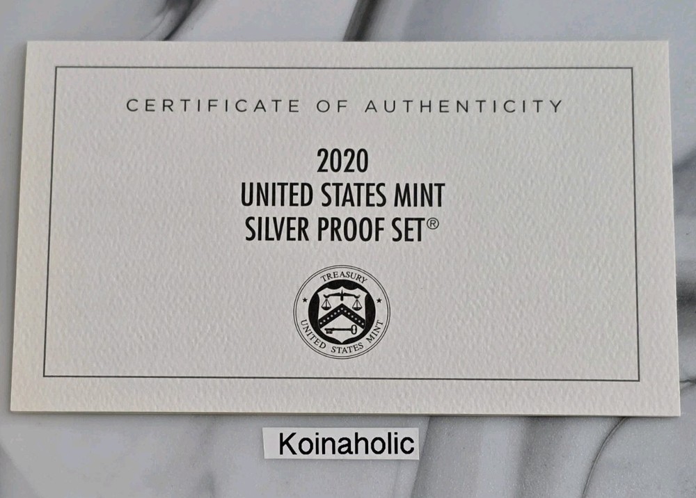 2020 S SILVER Proof Set + RARE W Reverse Proof Nickel, Pulled From Storage