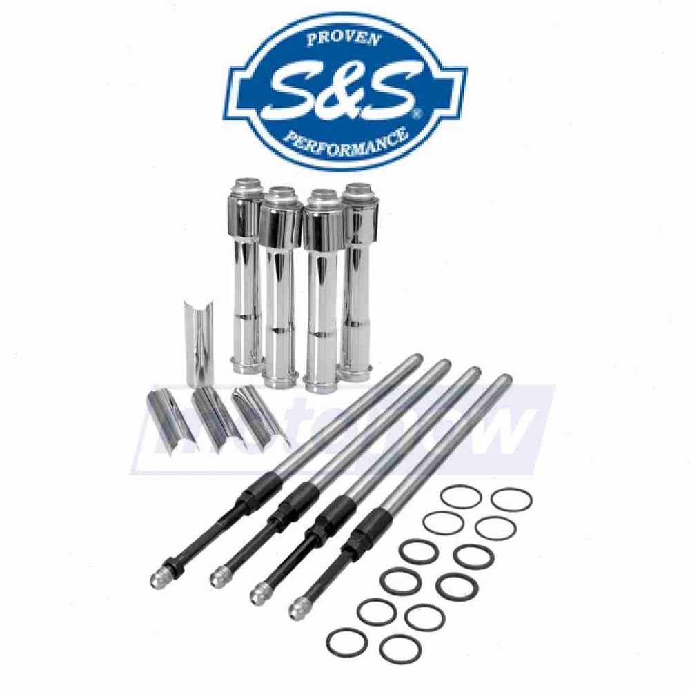 S&S Cycle 930-0023 Adjustable Pushrod Kit with Covers for Engine Valve Train xa