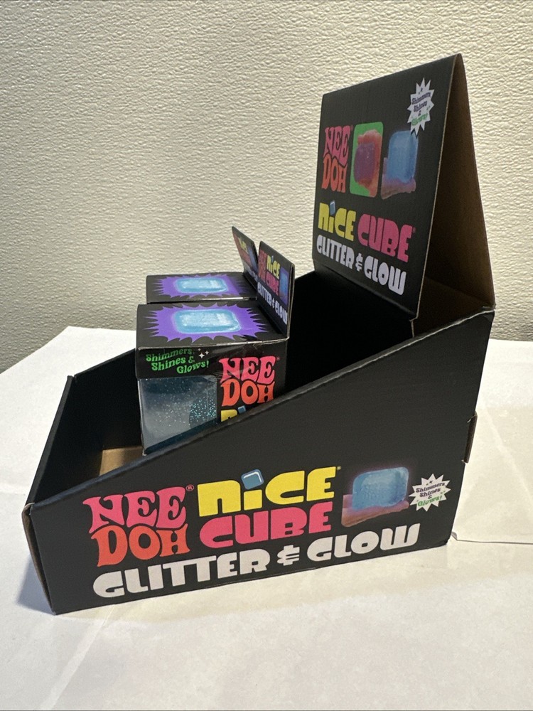 4 Needoh Schylling Nice Cube Glitter And Glow And Display Box Authentic Unique