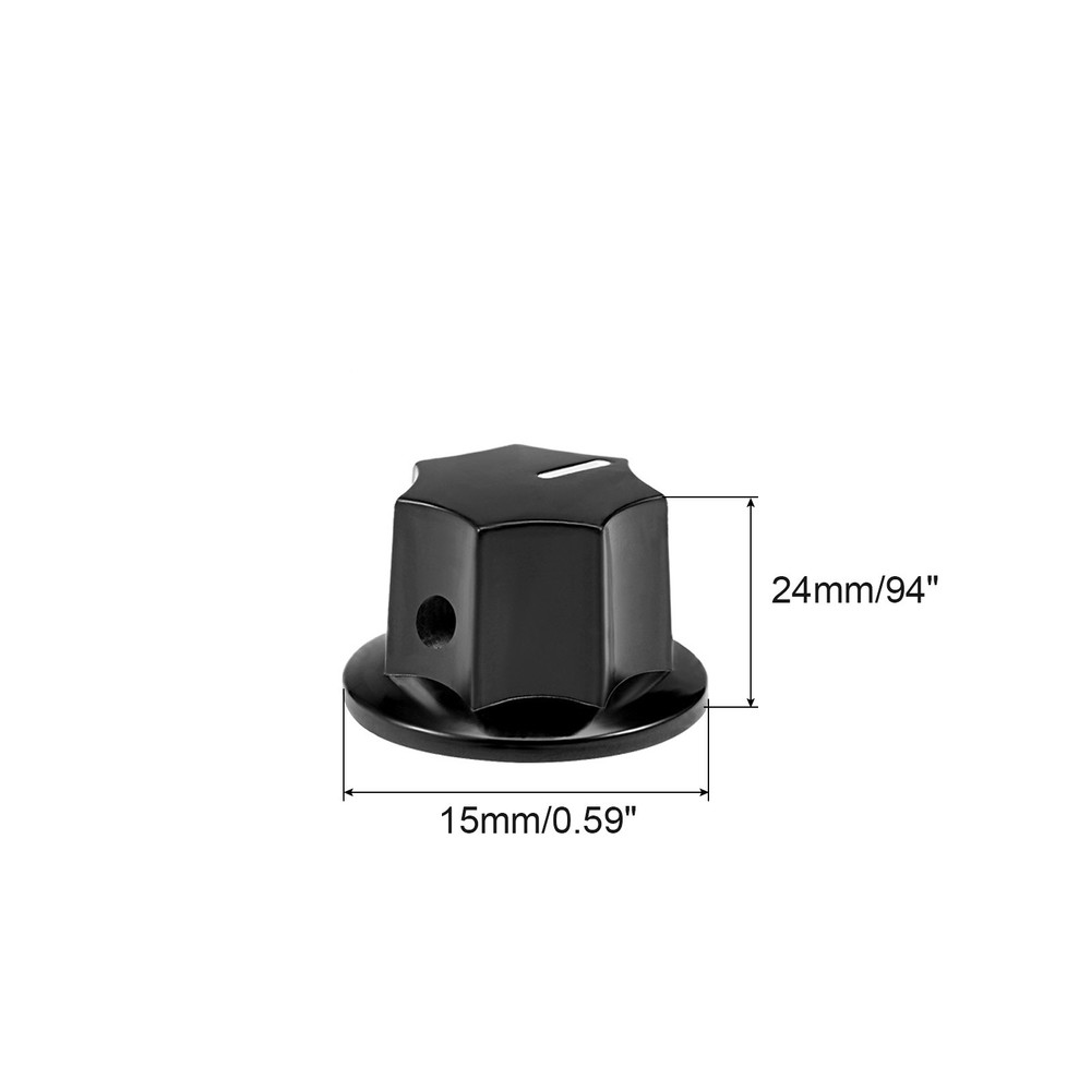 Potentiometer Control Knob Insert Shaft Switch Knobs 6mm/Black / 10Pcs