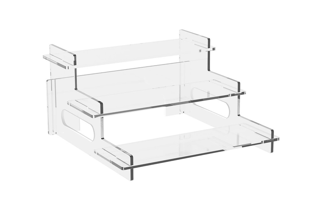 Ymjhdfe Clear Acrylic Display Risers – 3-Tier Shelf Stand Small, transparent