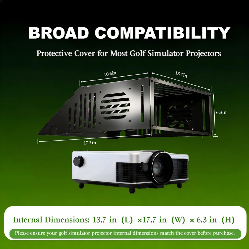 Golf Simulator Projector Cover with Steel Frame and Ventilation System